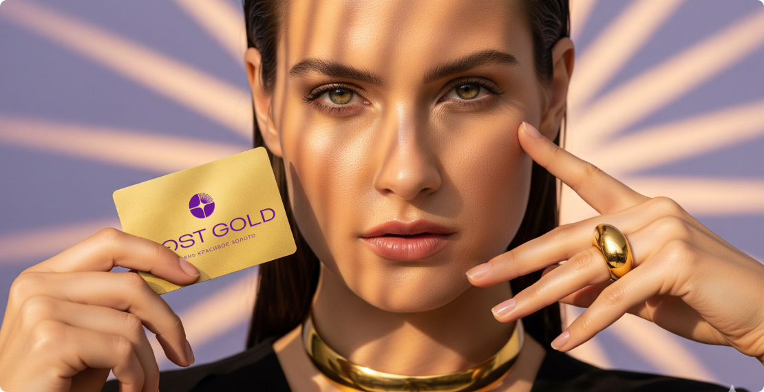 Модель с золотой картой