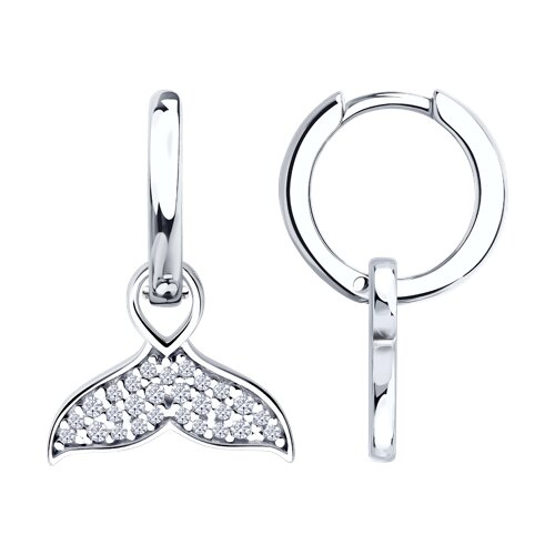 Ювелирное изделие - Серьги из серебра с фианитами в магазине Best-Gold 152507