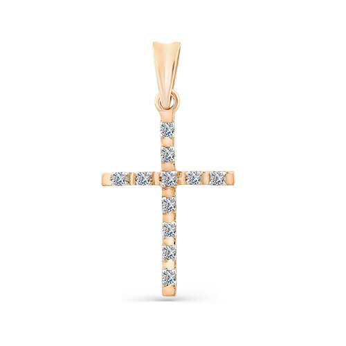 Крест из красного золота с бриллиантами Ювелирное изделие - Крест из красного золота с бриллиантами в магазине Best-Gold 087307