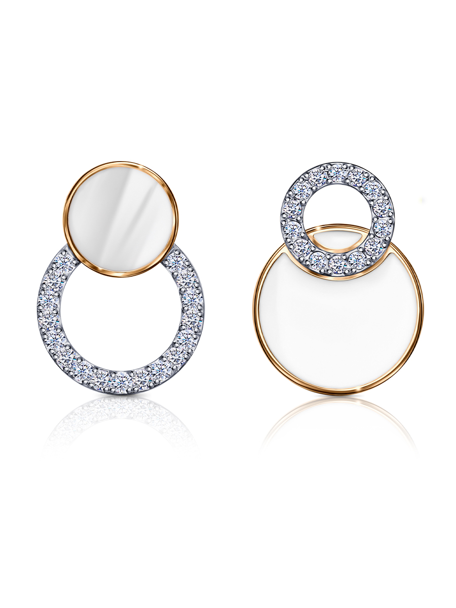 Ювелирное изделие - Серьги из красного золота с фианитами в магазине Best-Gold 134495