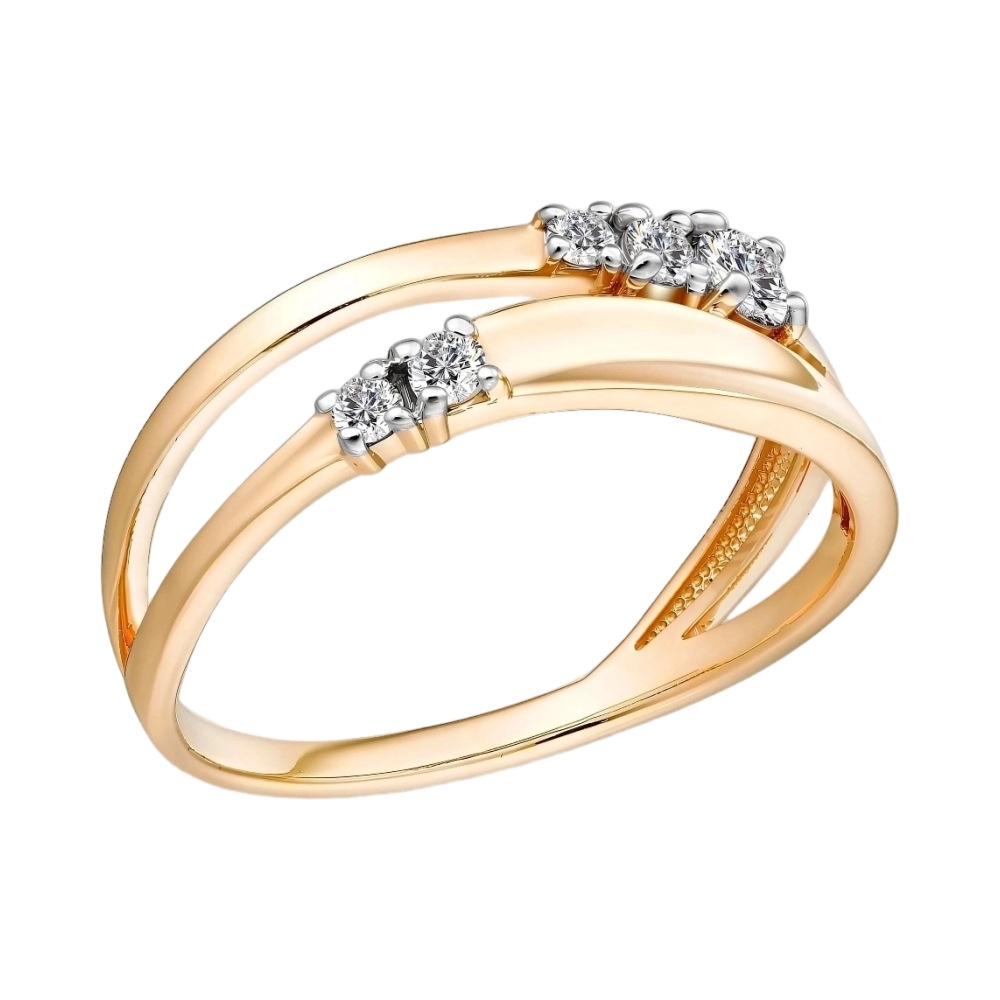 Ювелирное изделие - Кольцо из красного золота  фианитами в магазине Best-Gold 150609