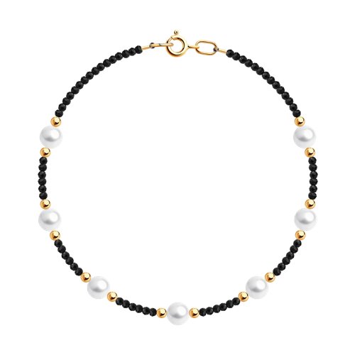 Браслет из золота с жемчугом и шпинелью Ювелирное изделие - Браслет из золота с жемчугом и шпинелью в магазине Best-Gold 146960