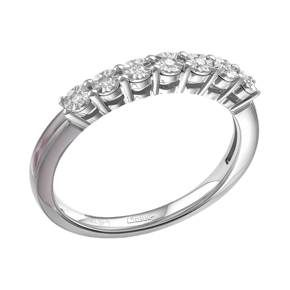 Кольцо в серебре с бриллиантами Ювелирное изделие - Кольцо в серебре с бриллиантами в магазине Best-Gold 127579