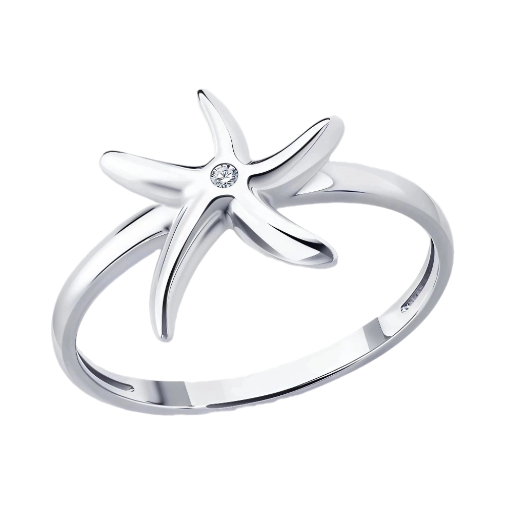 Ювелирное изделие - Кольцо из серебра с фианитом в магазине Best-Gold 152503