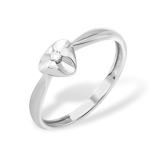 Ювелирное изделие - Кольцо из серебра с бриллиантом в магазине Best-Gold 153498