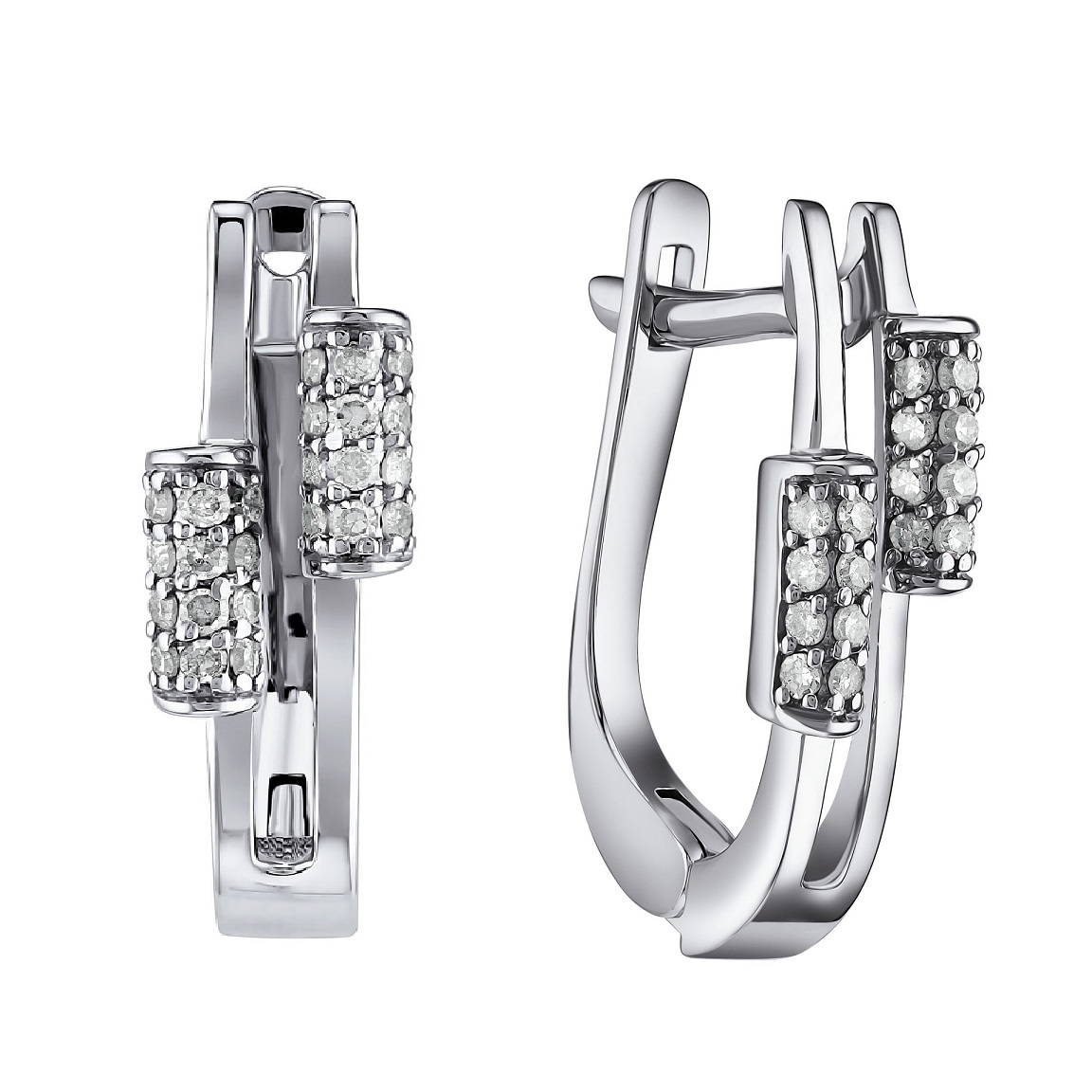 Серьги из белого золота с бриллиантами Ювелирное изделие - Серьги из белого золота с бриллиантами в магазине Best-Gold 153600