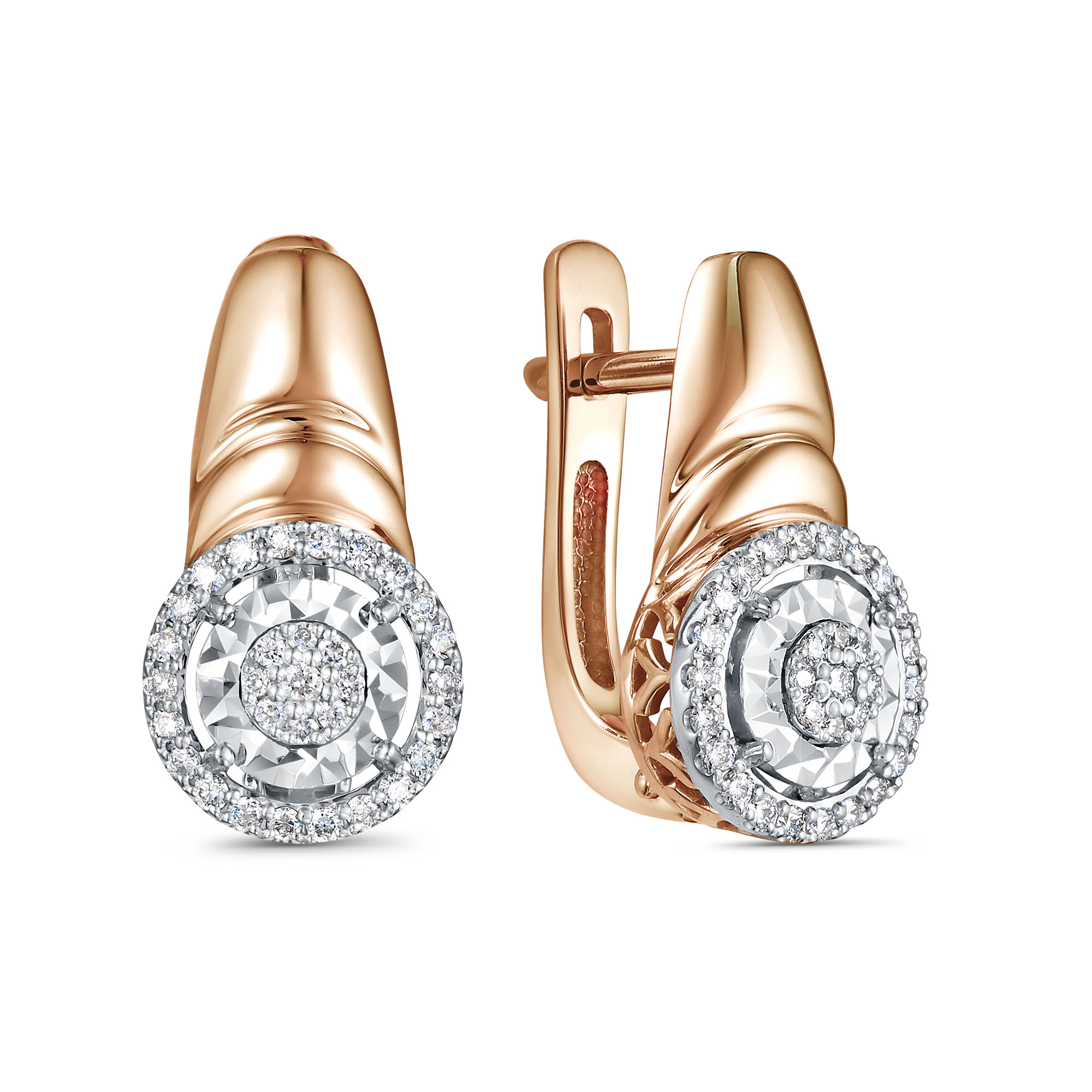 Серьги в красном золоте с бриллиантами Ювелирное изделие - Серьги в красном золоте с бриллиантами в магазине Best-Gold 132332