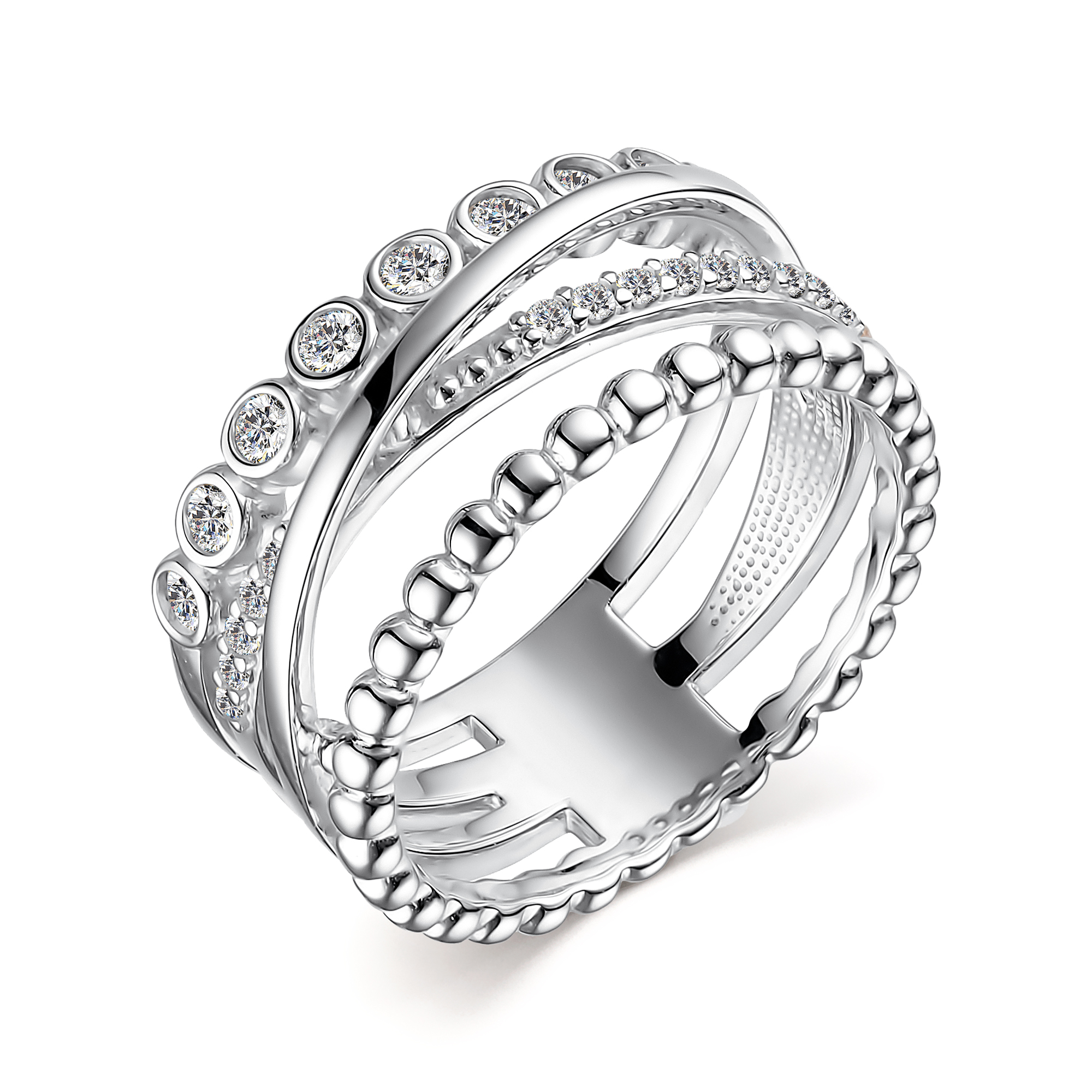 Ювелирное изделие - Кольцо из серебра с фианитами в магазине Best-Gold 043071