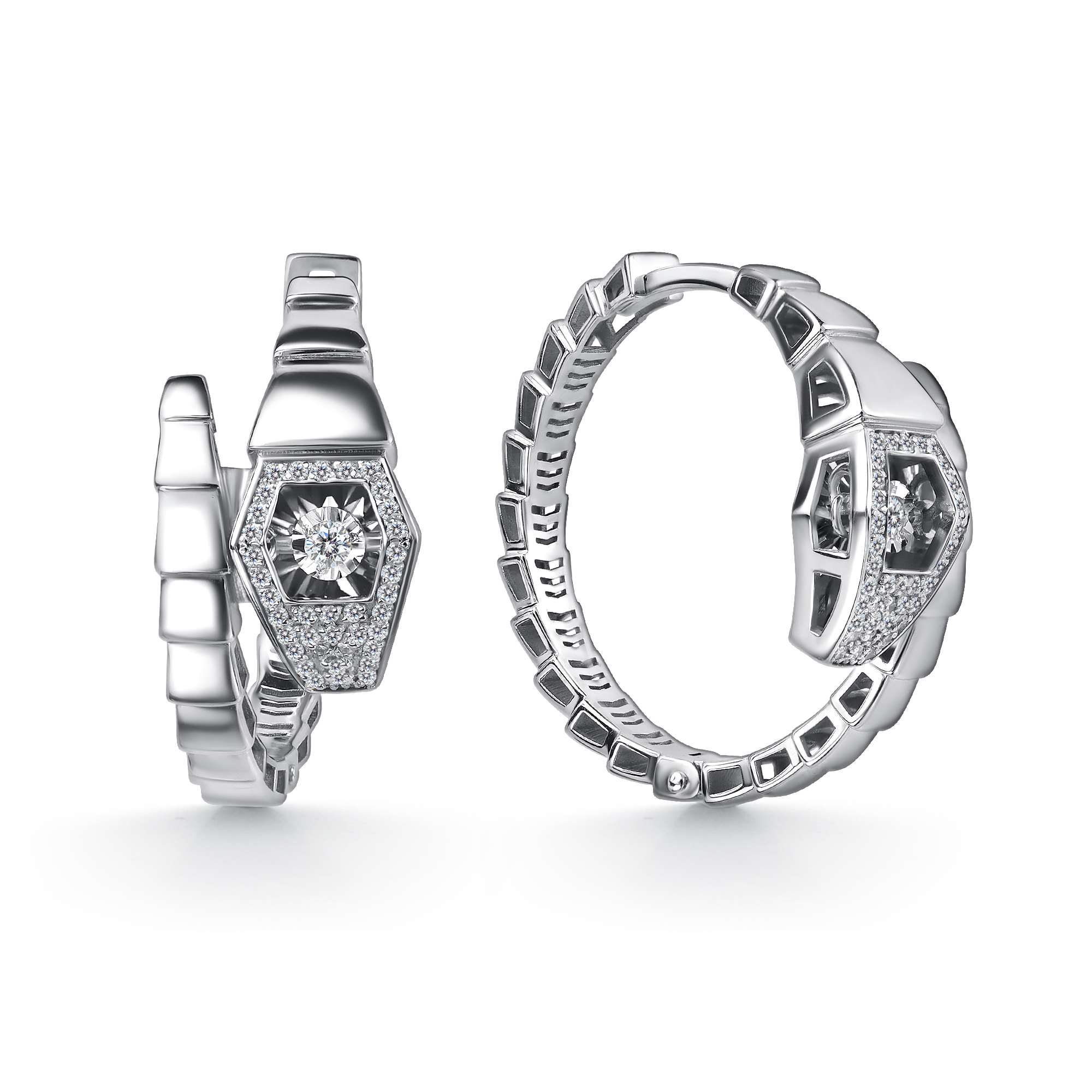 Серьги из белого золота с бриллиантами Ювелирное изделие - Серьги из белого золота с бриллиантами в магазине Best-Gold 149124