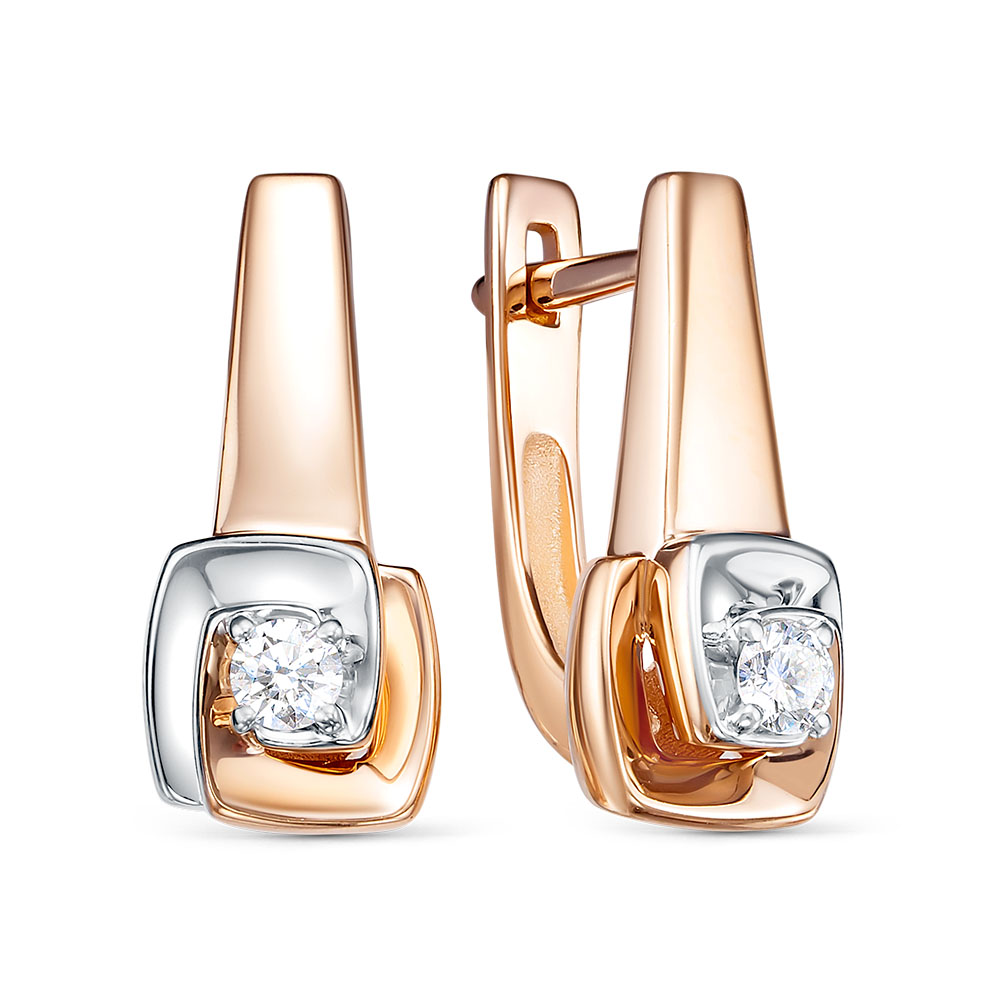 Ювелирное изделие - Серьги из красного золота с бриллиантами в магазине Best-Gold 153845