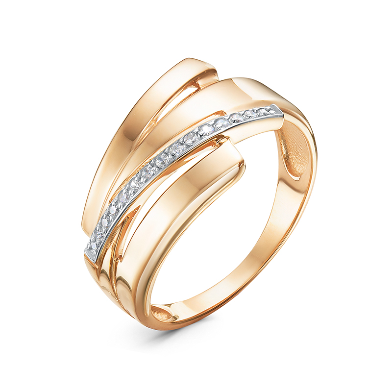 Кольцо из красного золота с фианитами Ювелирное изделие - Кольцо из красного золота с фианитами в магазине Best-Gold 140474