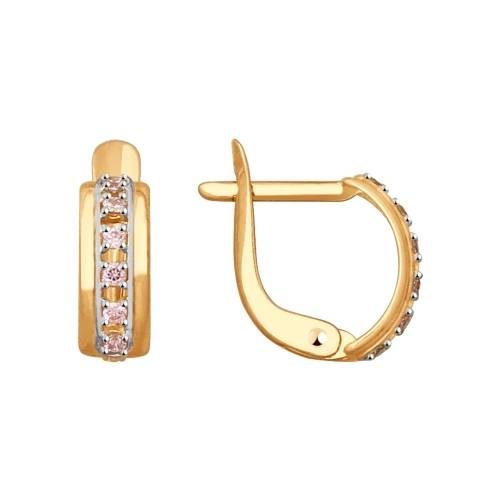 Ювелирное изделие - Серьги из красного золота с фианитами в магазине Best-Gold 008739