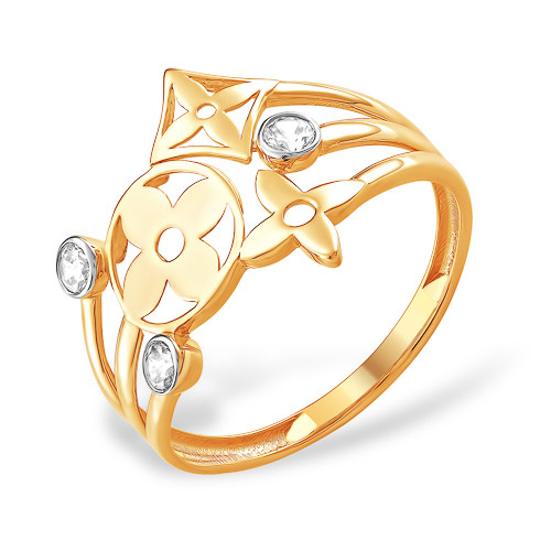 Ювелирное изделие - Кольцо из красного золота с фианитами в магазине Best-Gold 029656