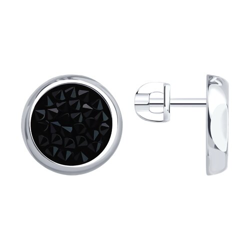 Ювелирное изделие - Серьги из серебра с кристальной тканью в магазине Best-Gold 152841