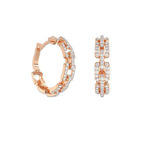 Серьги из красного золота с фианитами Ювелирное изделие - Серьги из красного золота с фианитами в магазине Best-Gold 072940