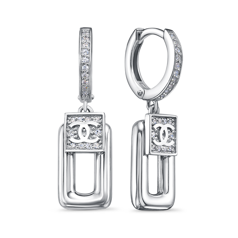 Серьги из серебра с фианитами Ювелирное изделие - Серьги из серебра с фианитами в магазине Best-Gold 133351