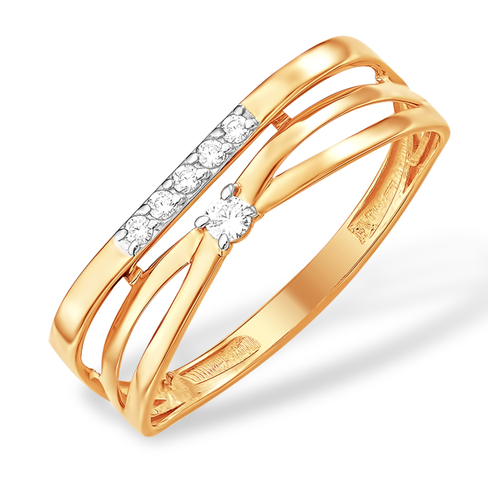 Ювелирное изделие - Кольцо из красного золота с фианитами в магазине Best-Gold 129191