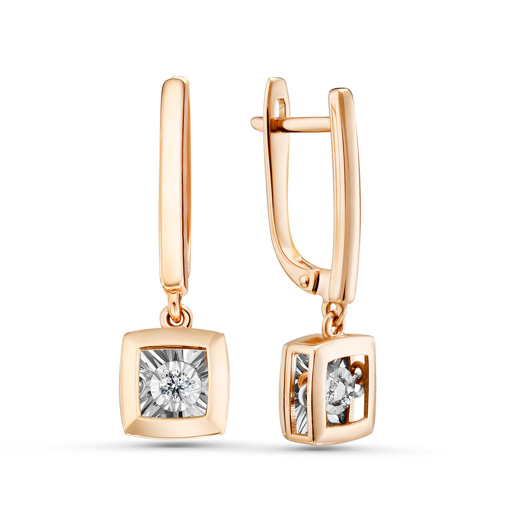 Ювелирное изделие - Серьги из красного золота с бриллиантами в магазине Best-Gold 040997