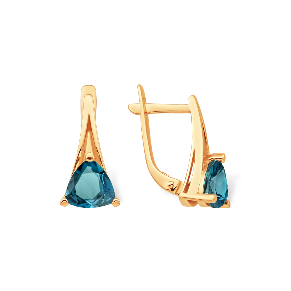 Серьги из красного золота с лондон топазом Ювелирное изделие - Серьги из красного золота с лондон топазом в магазине Best-Gold 141406