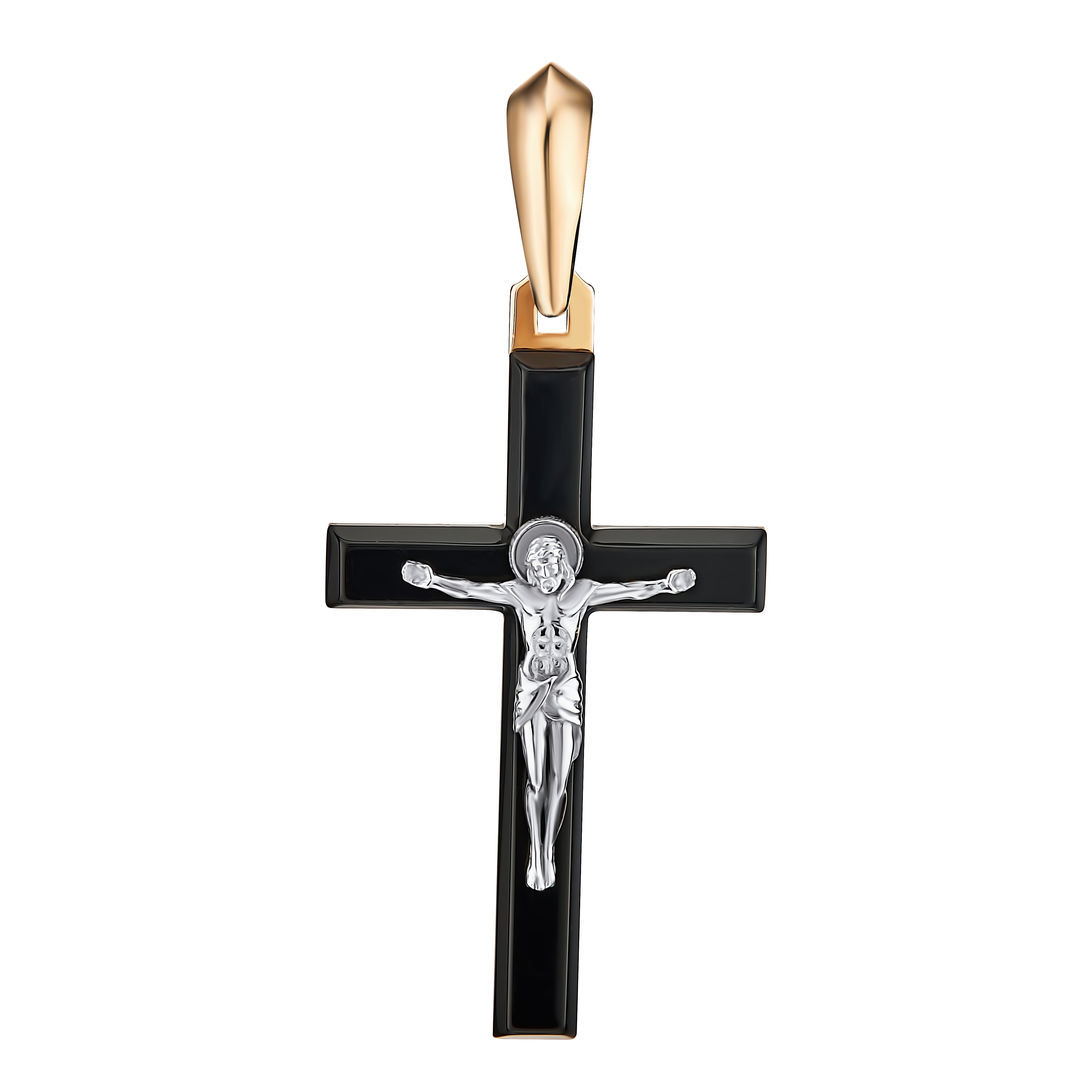 Крест из красного золота с агатом Ювелирное изделие - Крест из красного золота с агатом в магазине Best-Gold 131103