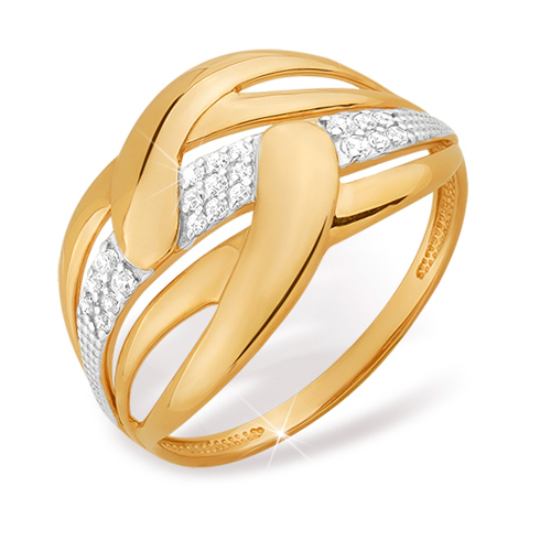 Ювелирное изделие - Кольцо из красного золота с фианитами в магазине Best-Gold 019478