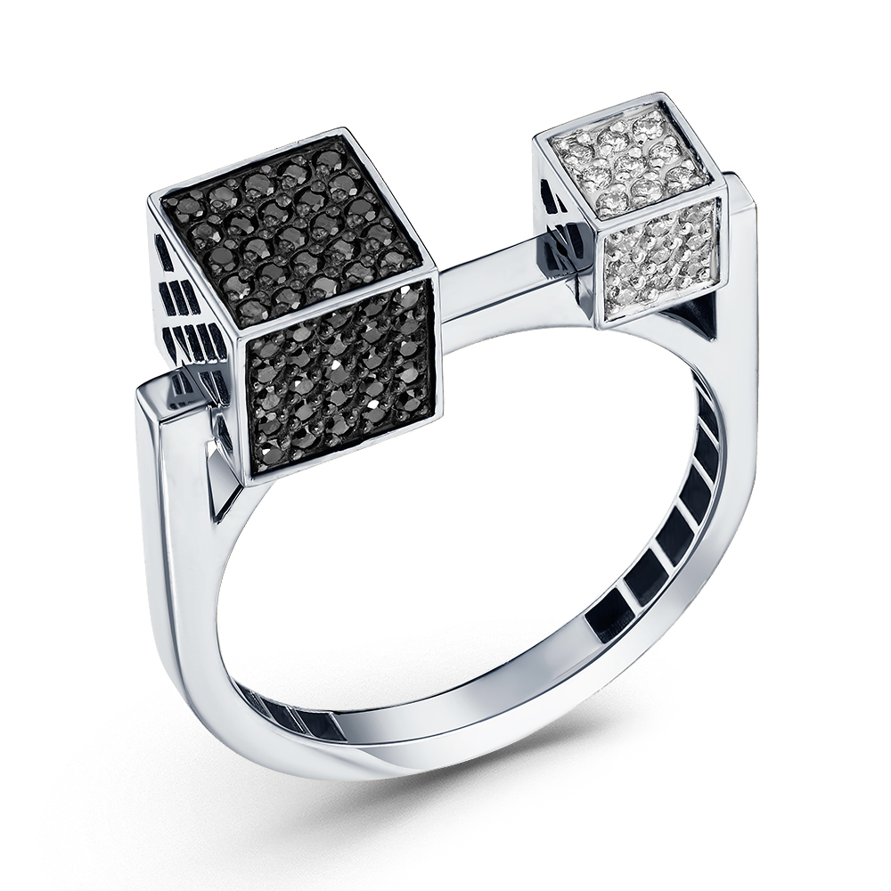 Ювелирное изделие - Кольцо из белого золота с бриллиантами в магазине Best-Gold 143533