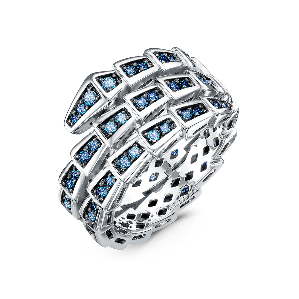 Ювелирное изделие - Кольцо из белого золота с бриллиантами в магазине Best-Gold 153857