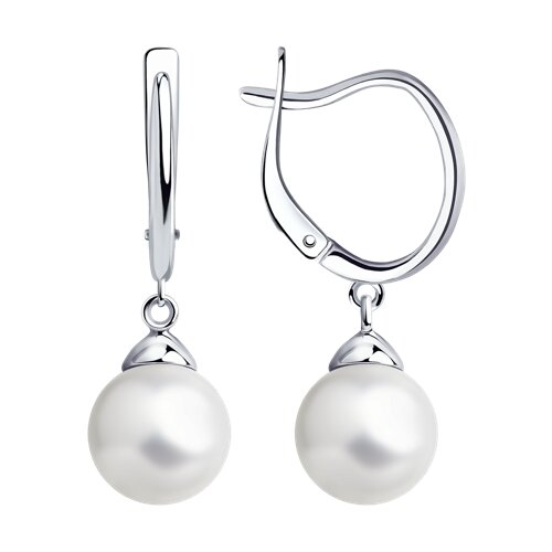 Ювелирное изделие - Серьги из серебра с жемчугом в магазине Best-Gold 152508