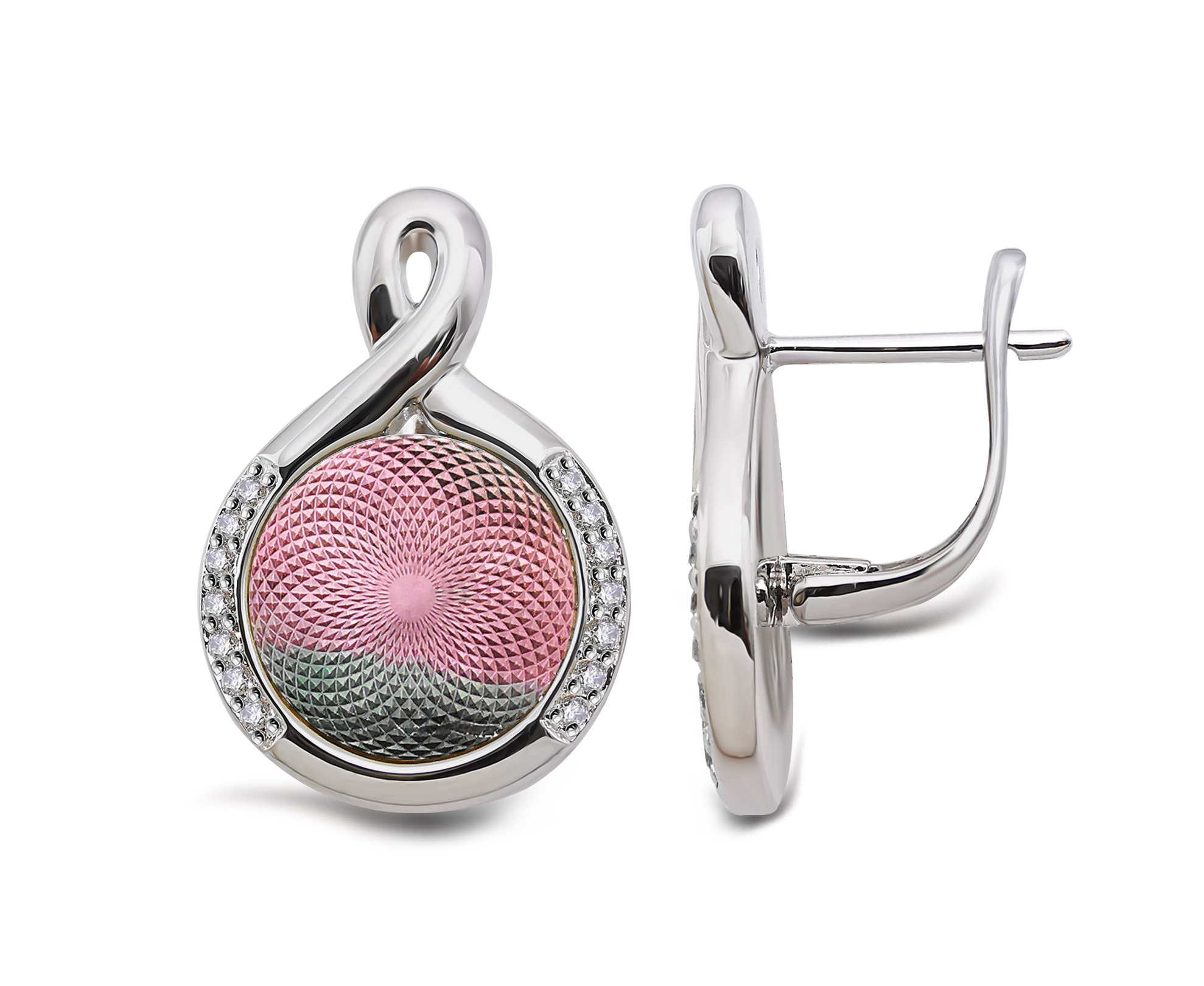 ерьги из серебра с перламутром и топазом белым Ювелирное изделие - ерьги из серебра с перламутром и топазом белым в магазине Best-Gold 149796