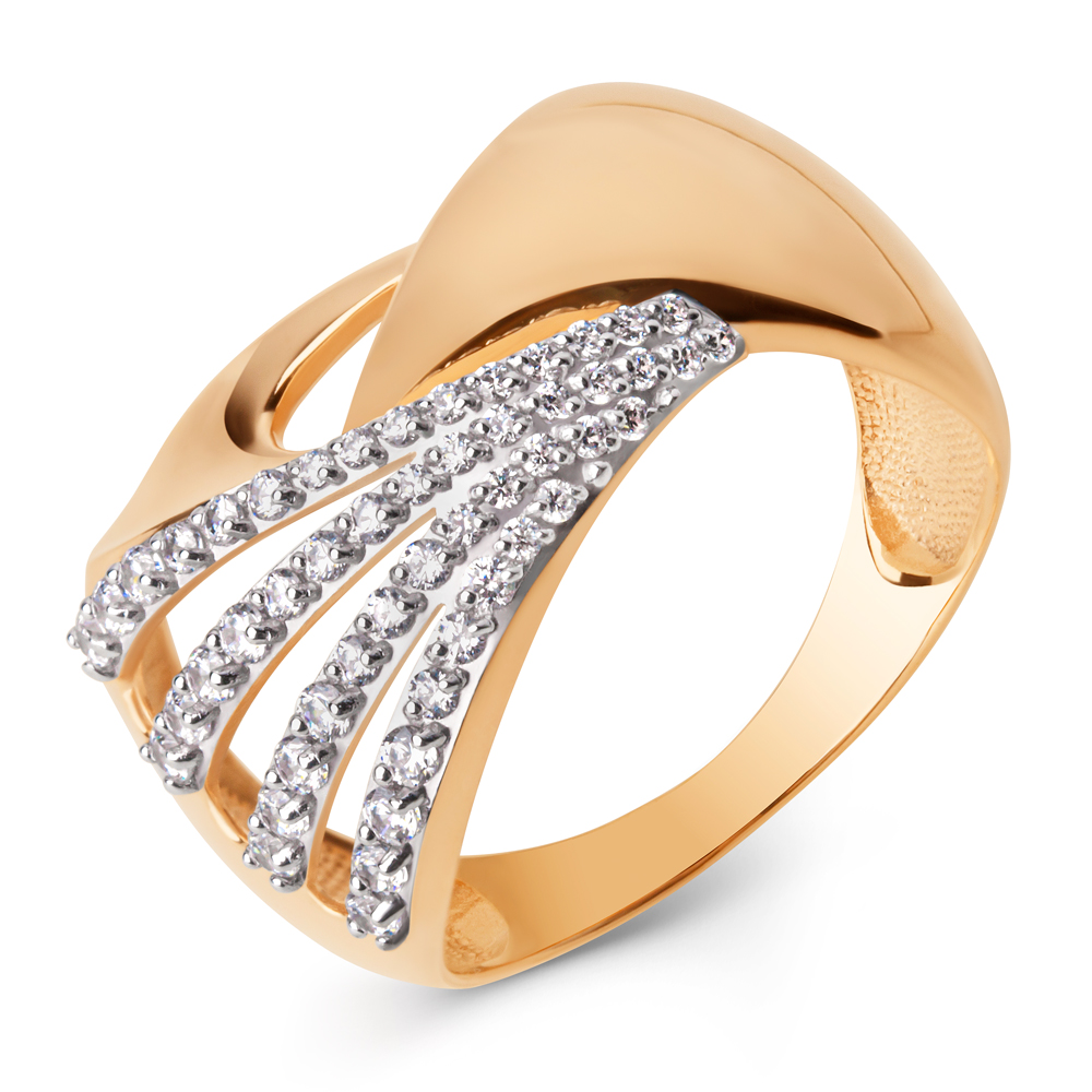 Кольцо из красного золота с фианитами Ювелирное изделие - Кольцо из красного золота с фианитами в магазине Best-Gold 140390