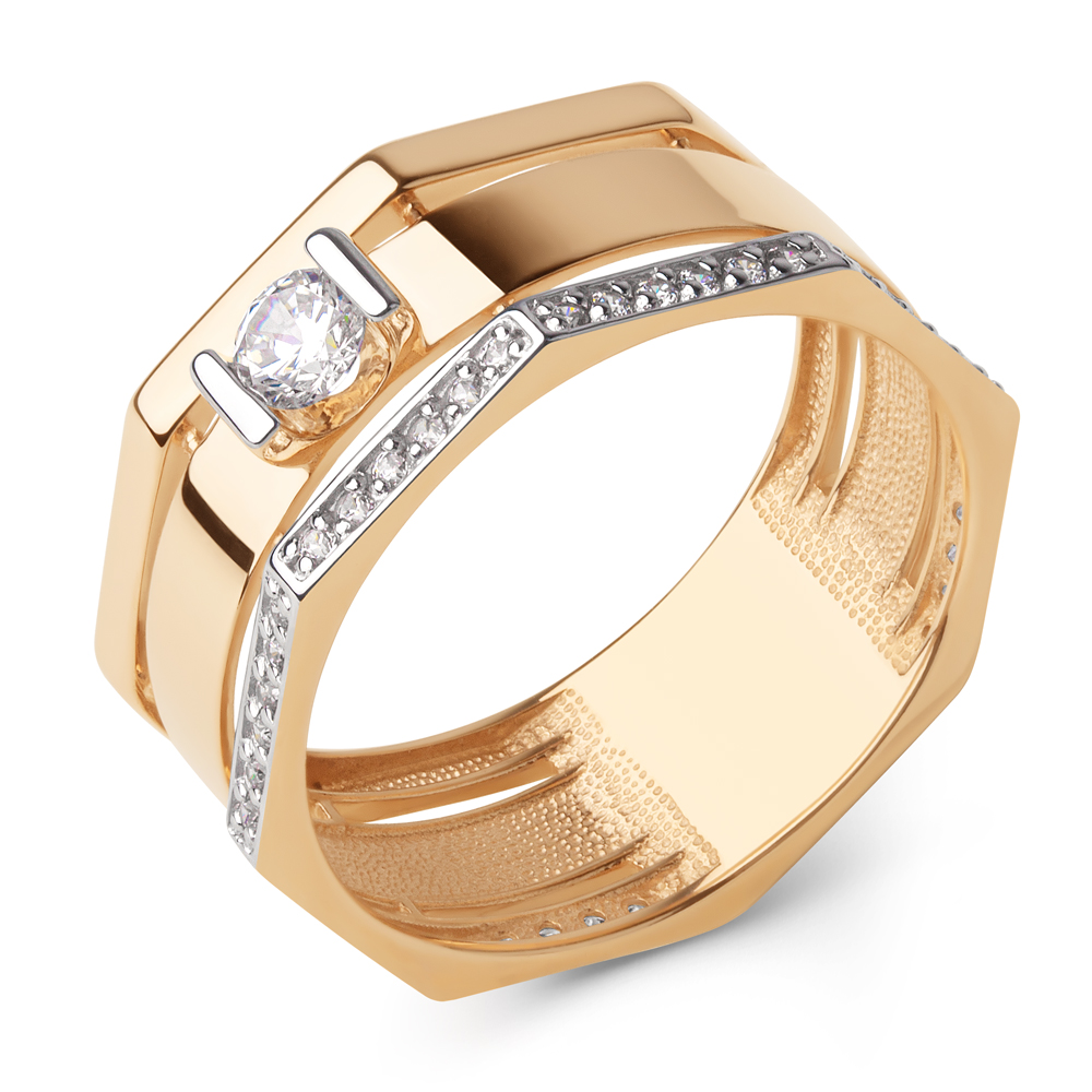Кольцо из красного золота с фианитами Ювелирное изделие - Кольцо из красного золота с фианитами в магазине Best-Gold 145398