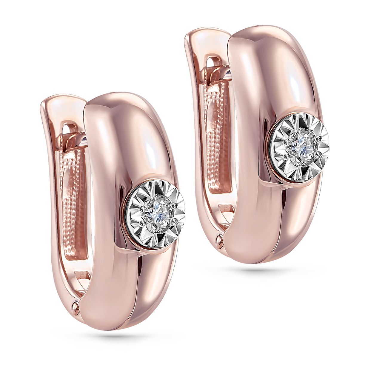 Ювелирное изделие - Серьги из красного золота с бриллиантами в магазине Best-Gold 154966