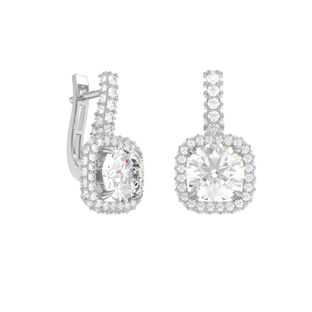 Серьги из белого золота с фианитами Ювелирное изделие - Серьги из белого золота с фианитами в магазине Best-Gold 108740