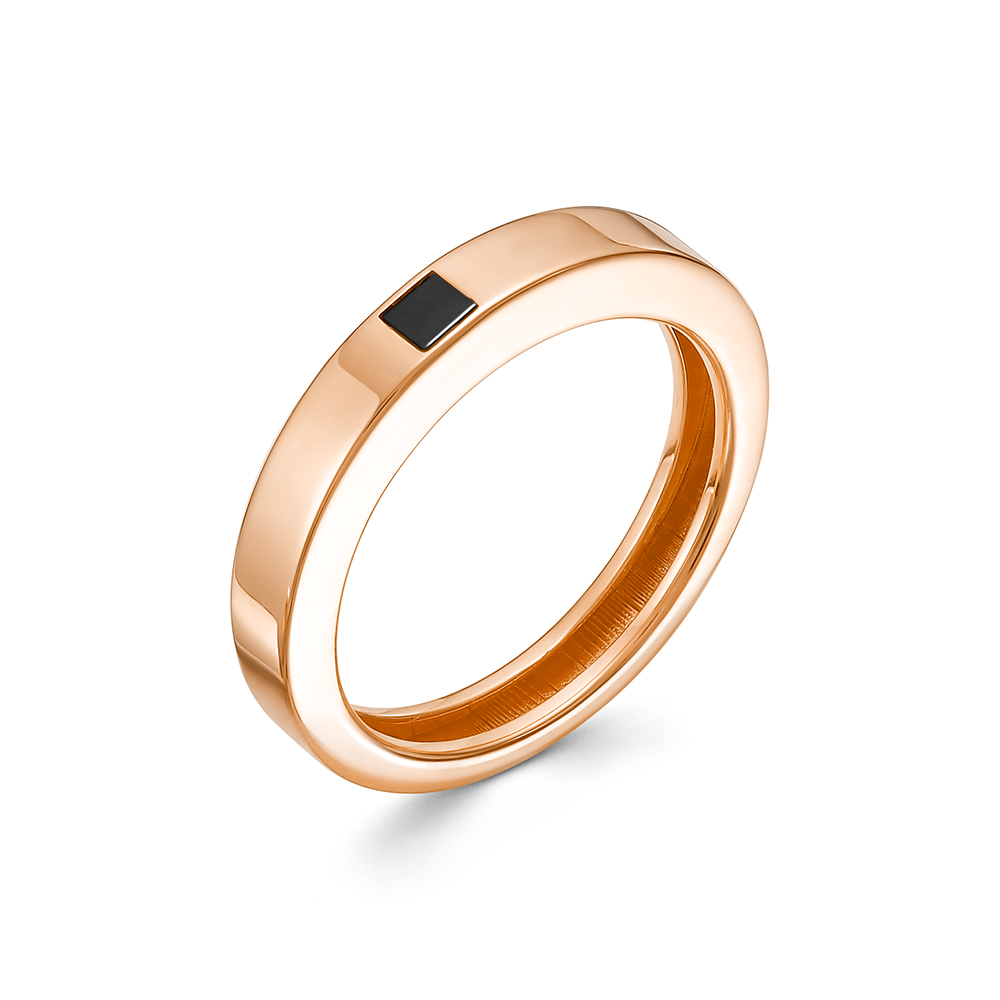 Кольцо из красного золота с ониксом