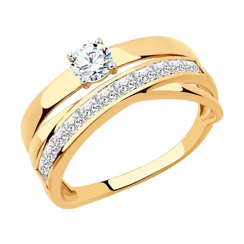 Кольцо из красного золота с фианитами Ювелирное изделие - Кольцо из красного золота с фианитами в магазине Best-Gold 105812