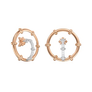 Серьги из красного золота с фианитами Ювелирное изделие - Серьги из красного золота с фианитами в магазине Best-Gold 117089