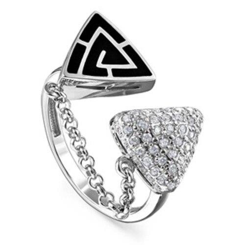 Ювелирное изделие - Кольцо из серебра с фианитами и эмалью в магазине Best-Gold 082565