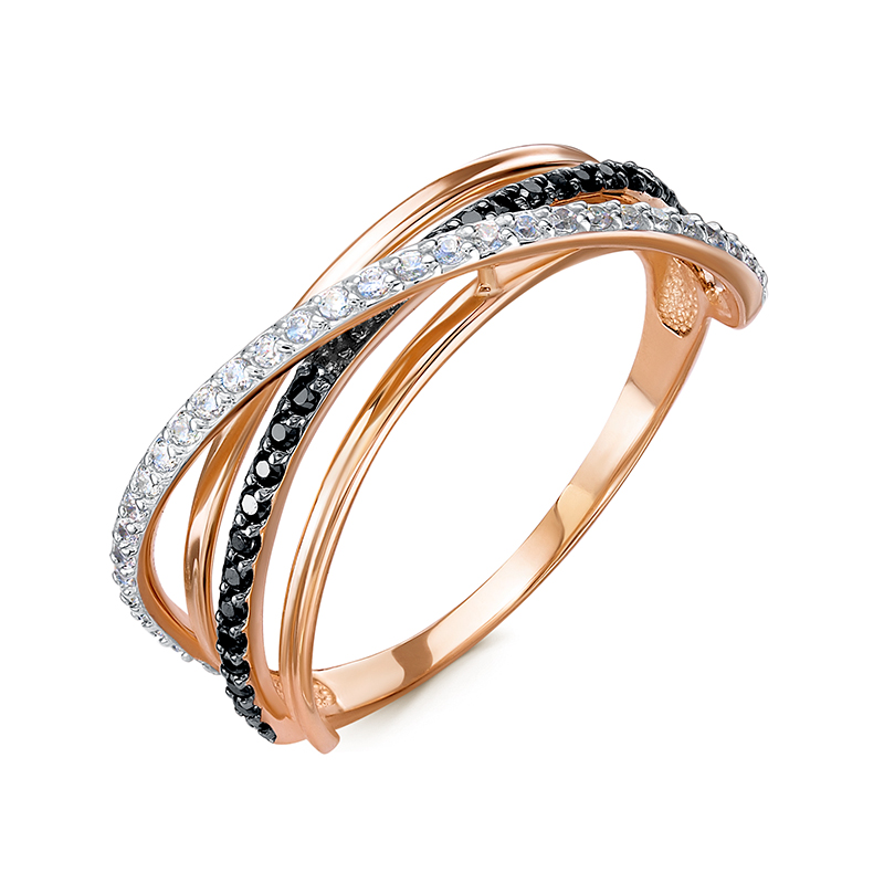 Кольцо из красного золота с фианитами Ювелирное изделие - Кольцо из красного золота с фианитами в магазине Best-Gold 124877