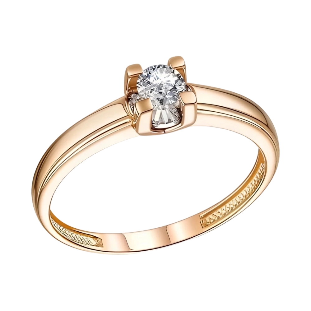 Ювелирное изделие - Кольцо помолвочное из красного золота с бриллиантом в магазине Best-Gold 033515