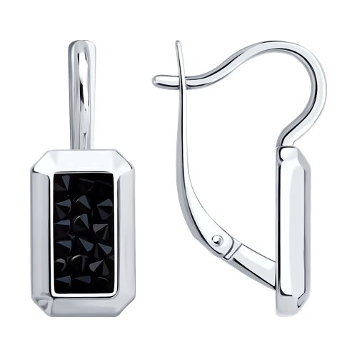 Ювелирное изделие - Серьги из серебра с кристальной тканью в магазине Best-Gold 152813