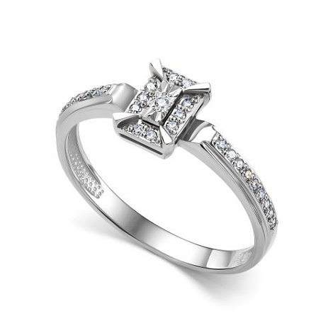 Ювелирное изделие - Кольцо из белого золота с бриллиантами в магазине Best-Gold 158765