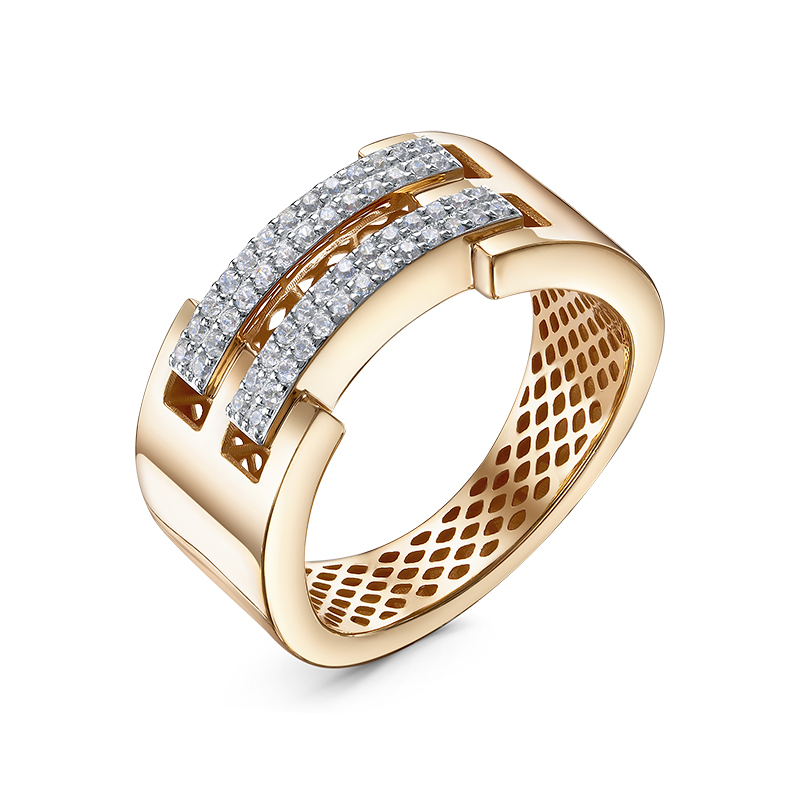 Кольцо из красного золота с фианитами Ювелирное изделие - Кольцо из красного золота с фианитами в магазине Best-Gold 147159