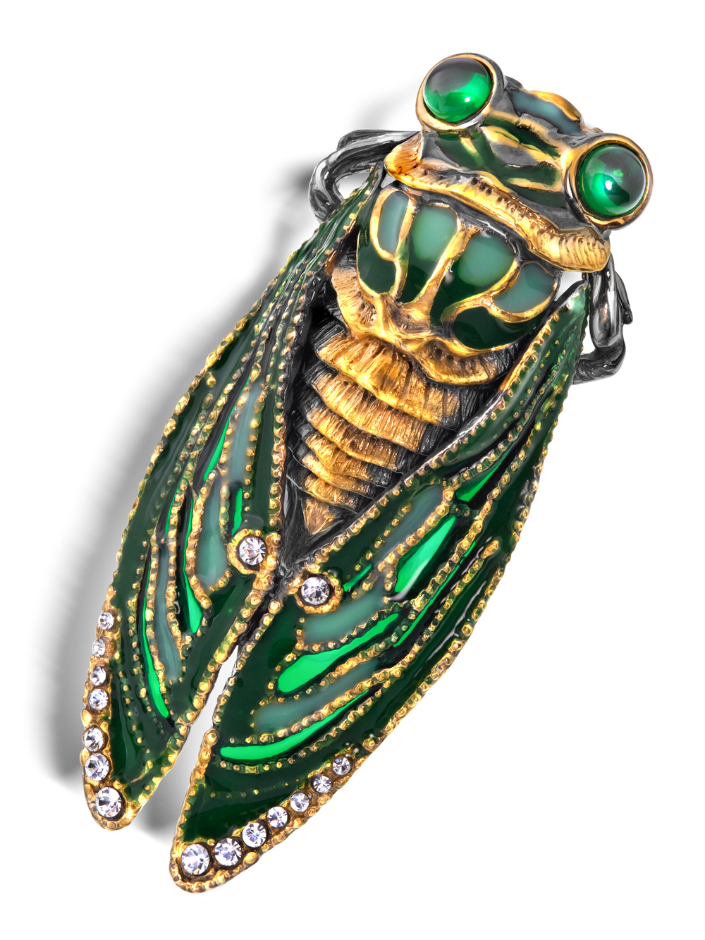 Брошь из серебра с ситаллом Ювелирное изделие - Брошь из серебра с ситаллом в магазине Best-Gold 121482