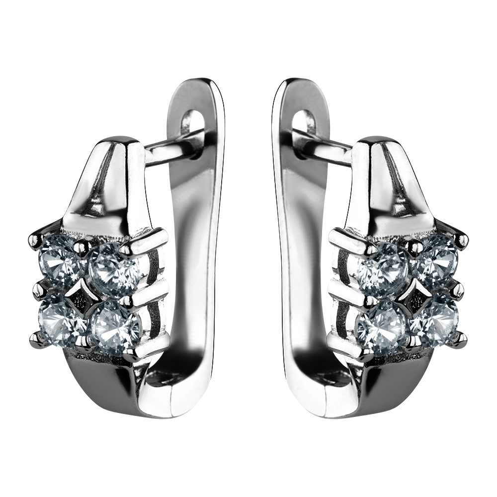 Серьги из серебра с цирконием Ювелирное изделие - Серьги из серебра с цирконием в магазине Best-Gold 146579