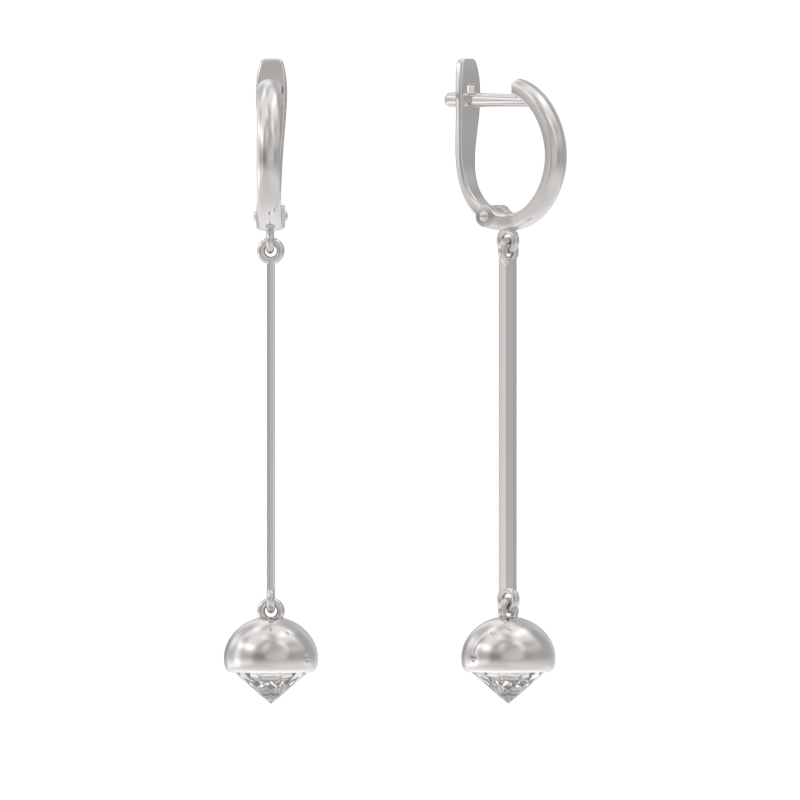 Серьги из серебра с фианитами Ювелирное изделие - Серьги из серебра с фианитами в магазине Best-Gold 127048