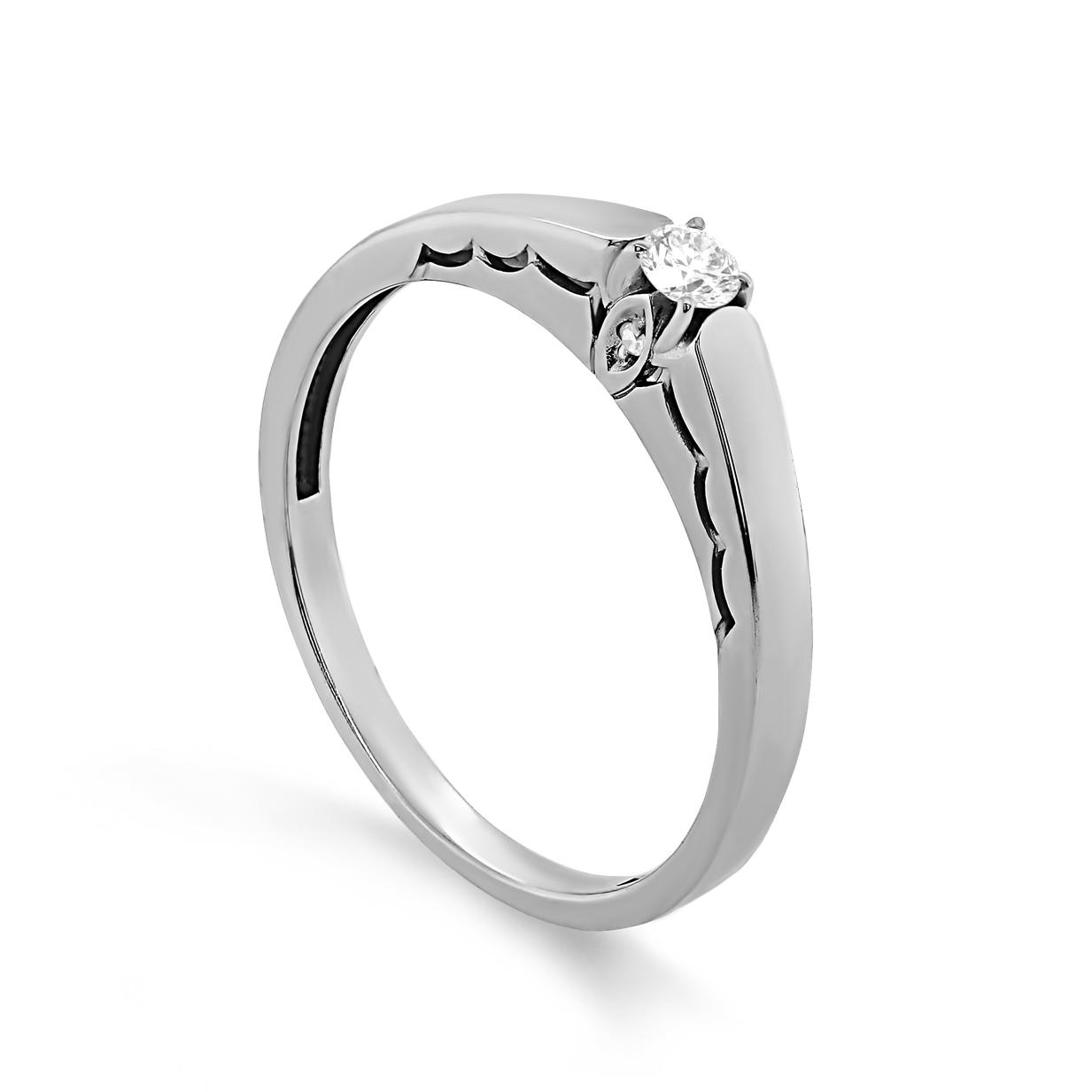 Кольцо помолвочное из белого золота с бриллиантами Ювелирное изделие - Кольцо помолвочное из белого золота с бриллиантами в магазине Best-Gold 148473