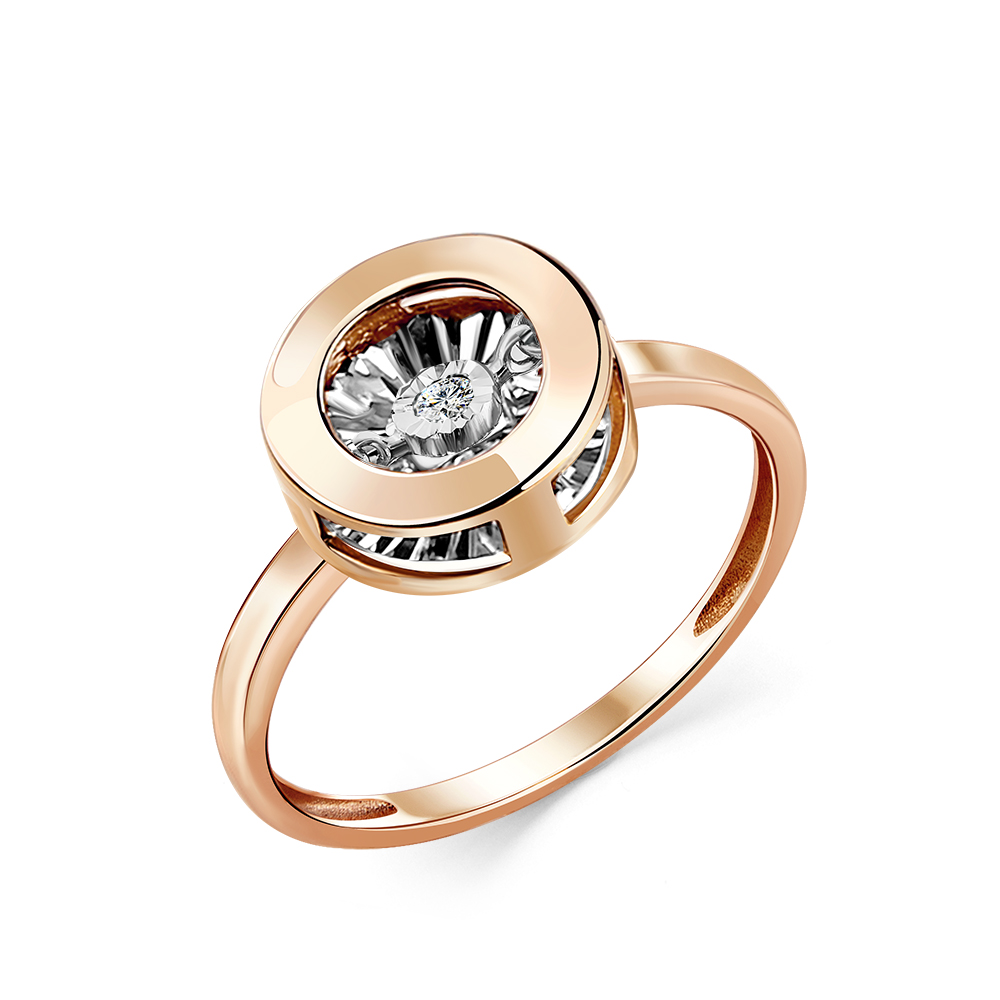 Ювелирное изделие - Кольцо из красного золота с бриллиантом в магазине Best-Gold 149103