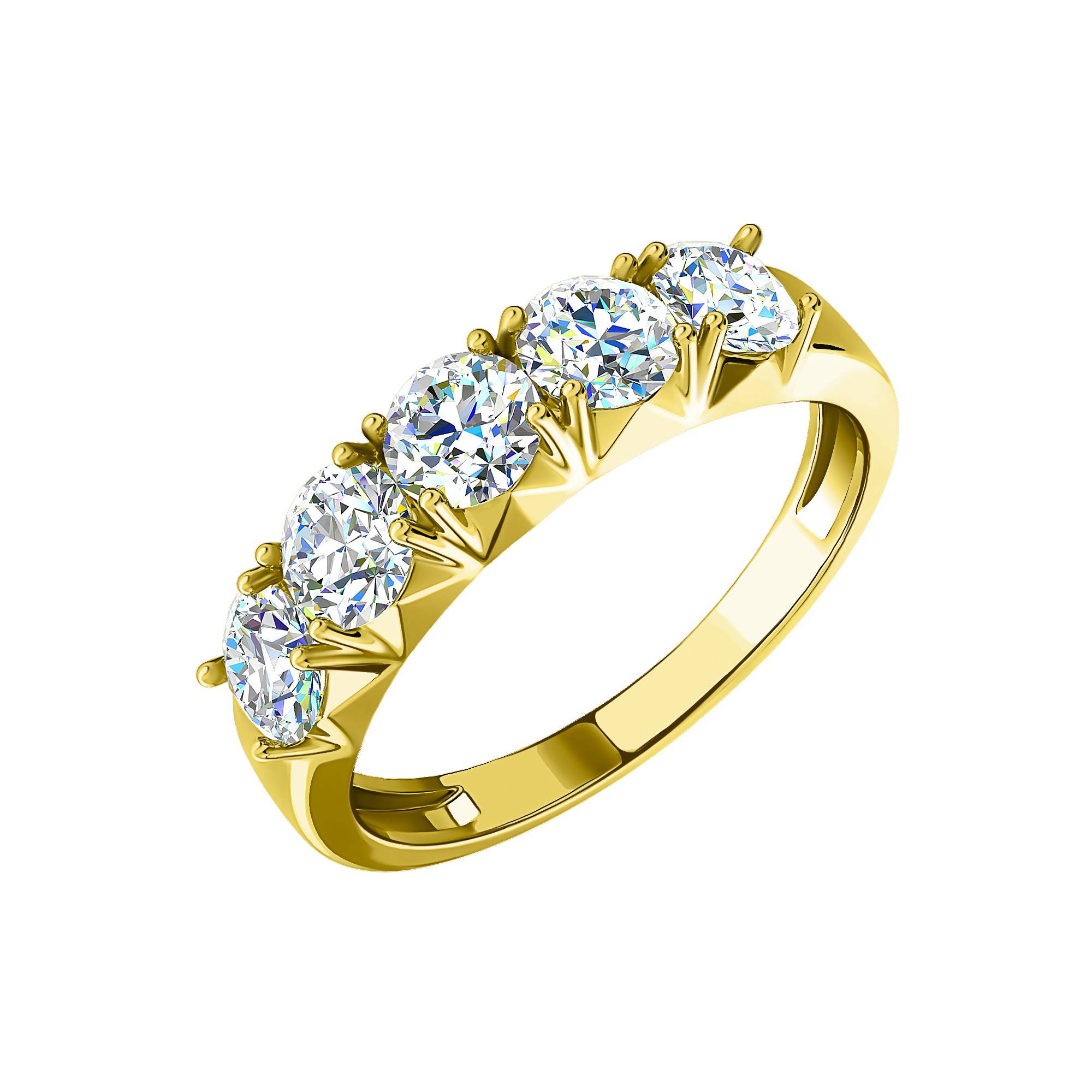 Ювелирное изделие - Кольцо из желтого золота с фианитами в магазине Best-Gold 033971