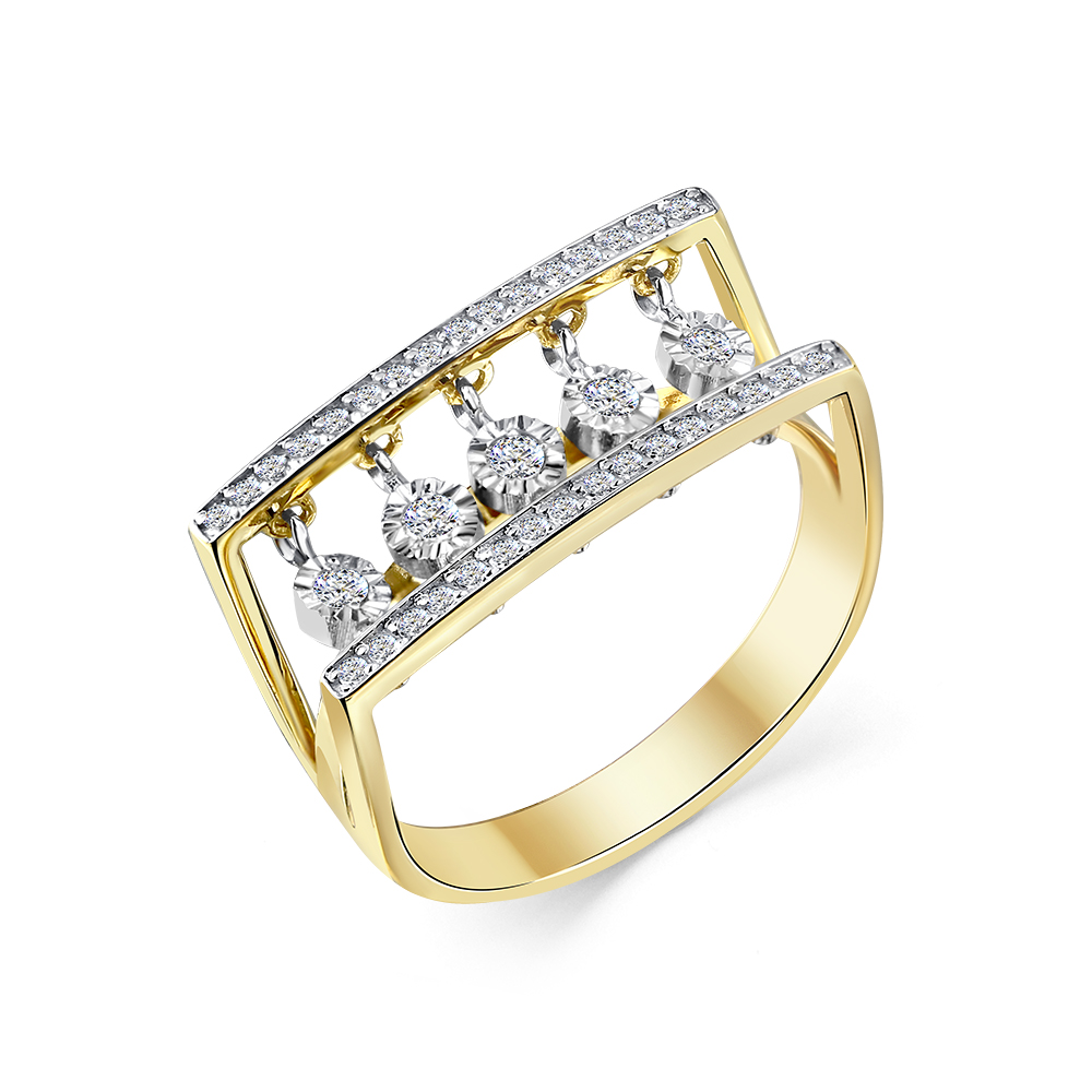 Кольцо из желтого золота с бриллиантами Ювелирное изделие - Кольцо из желтого золота с бриллиантами в магазине Best-Gold 145576