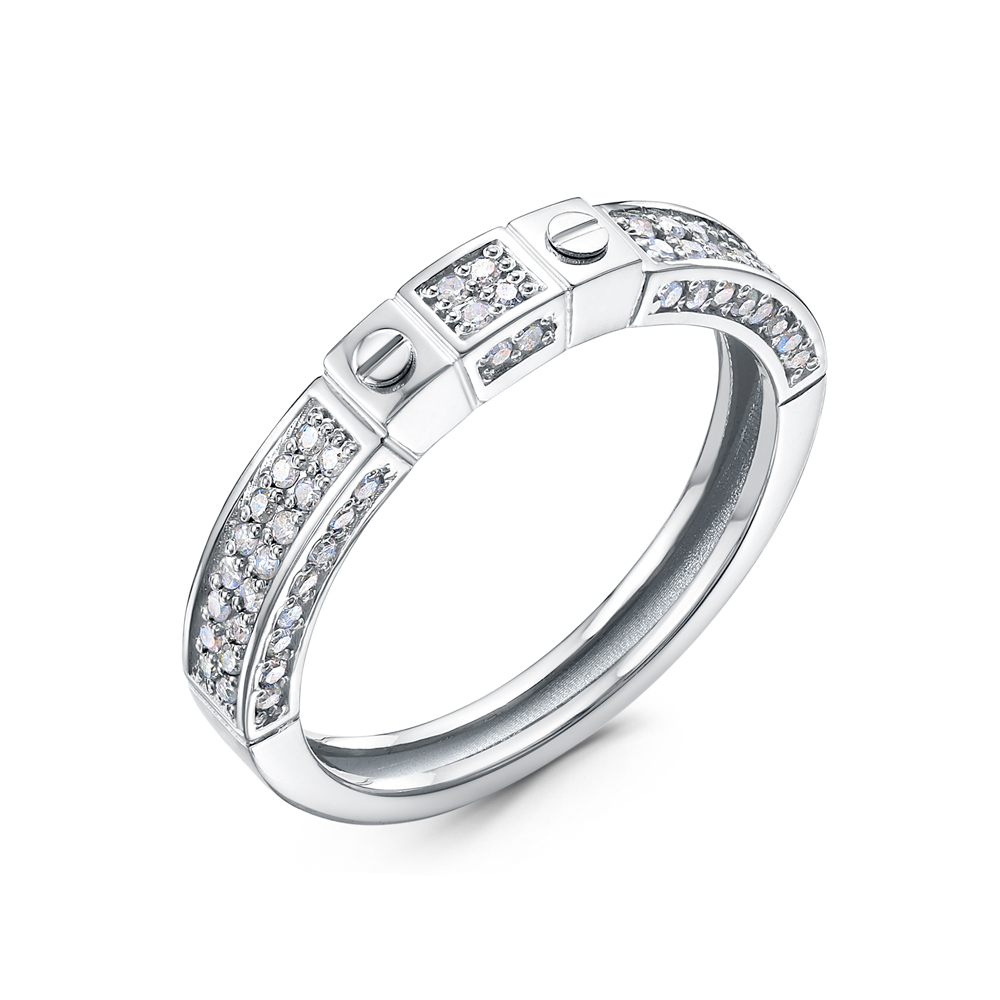 Ювелирное изделие - Кольцо из белого золота с бриллиантами в магазине Best-Gold 084467